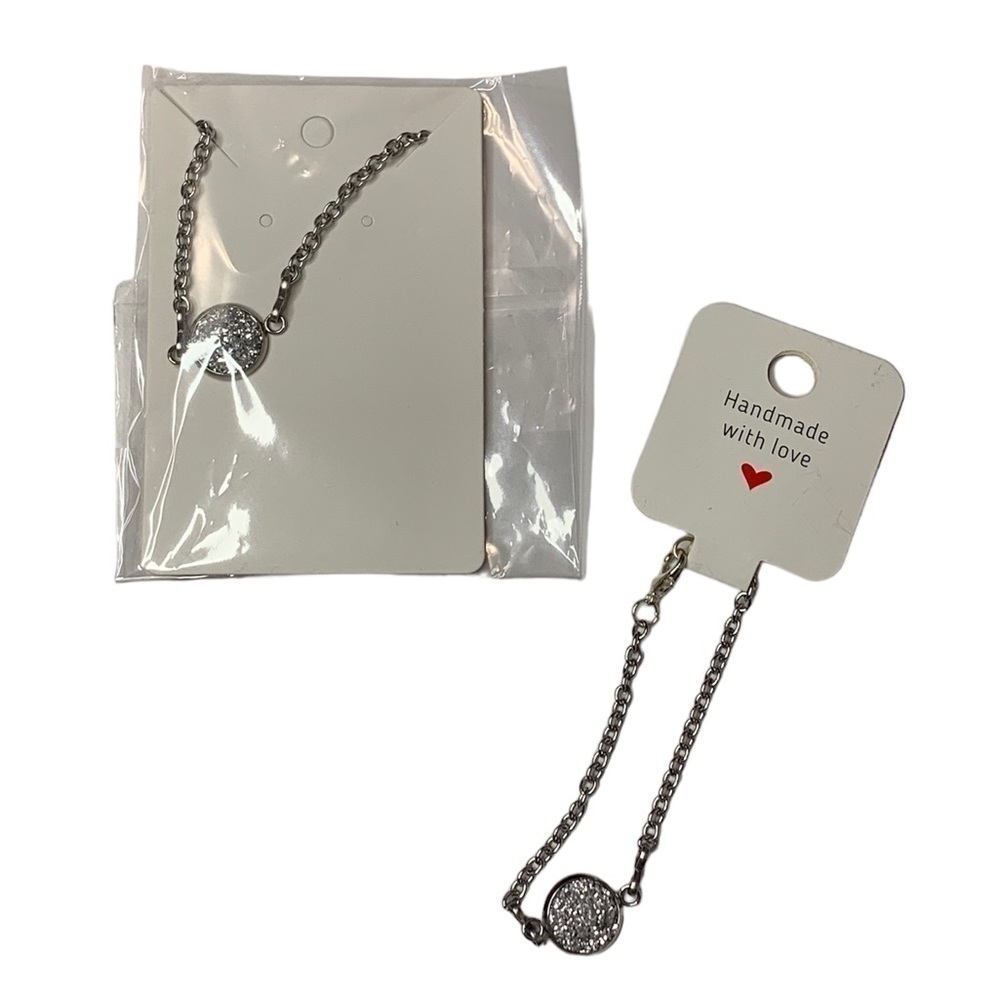 Silver bracelet and necklace set - Picture 3 of 3